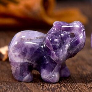 🆕New Healing Amethyst Crystal Elephant Figurine